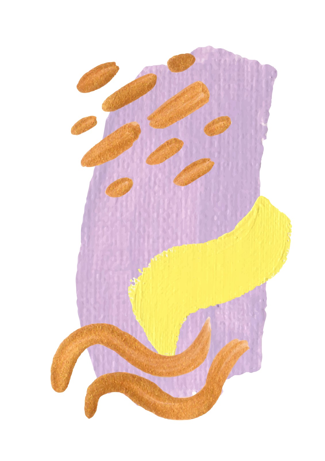 Abstract Lavender & Goldstrokes Wall Art