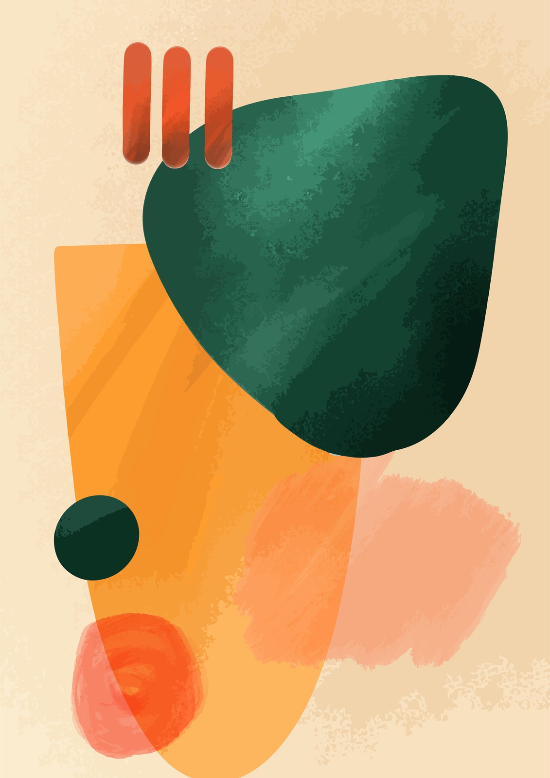 Bohemian Abstract Shapes Wall Art