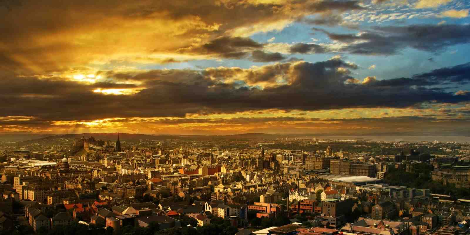 Dramatic Edinburgh Sunset Skyline Wall Art