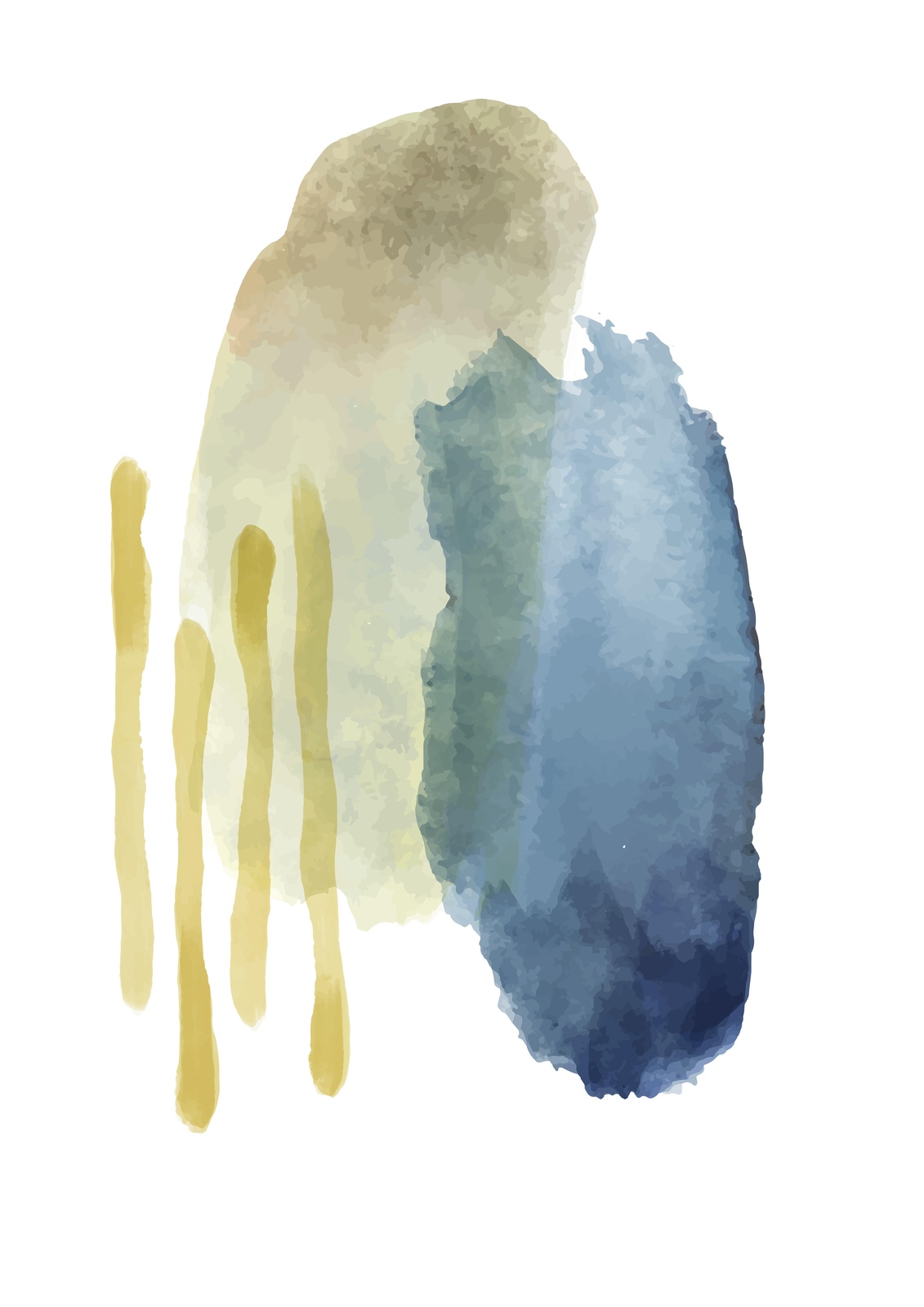 Abstract Watercolor Drips Wall Art