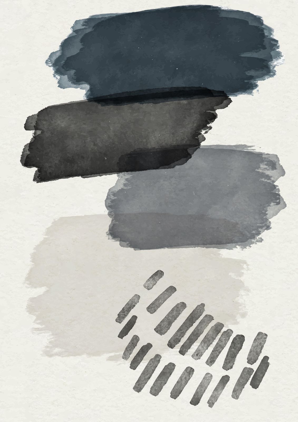 Modern Abstract Watercolor Brushstrokes Wall Art