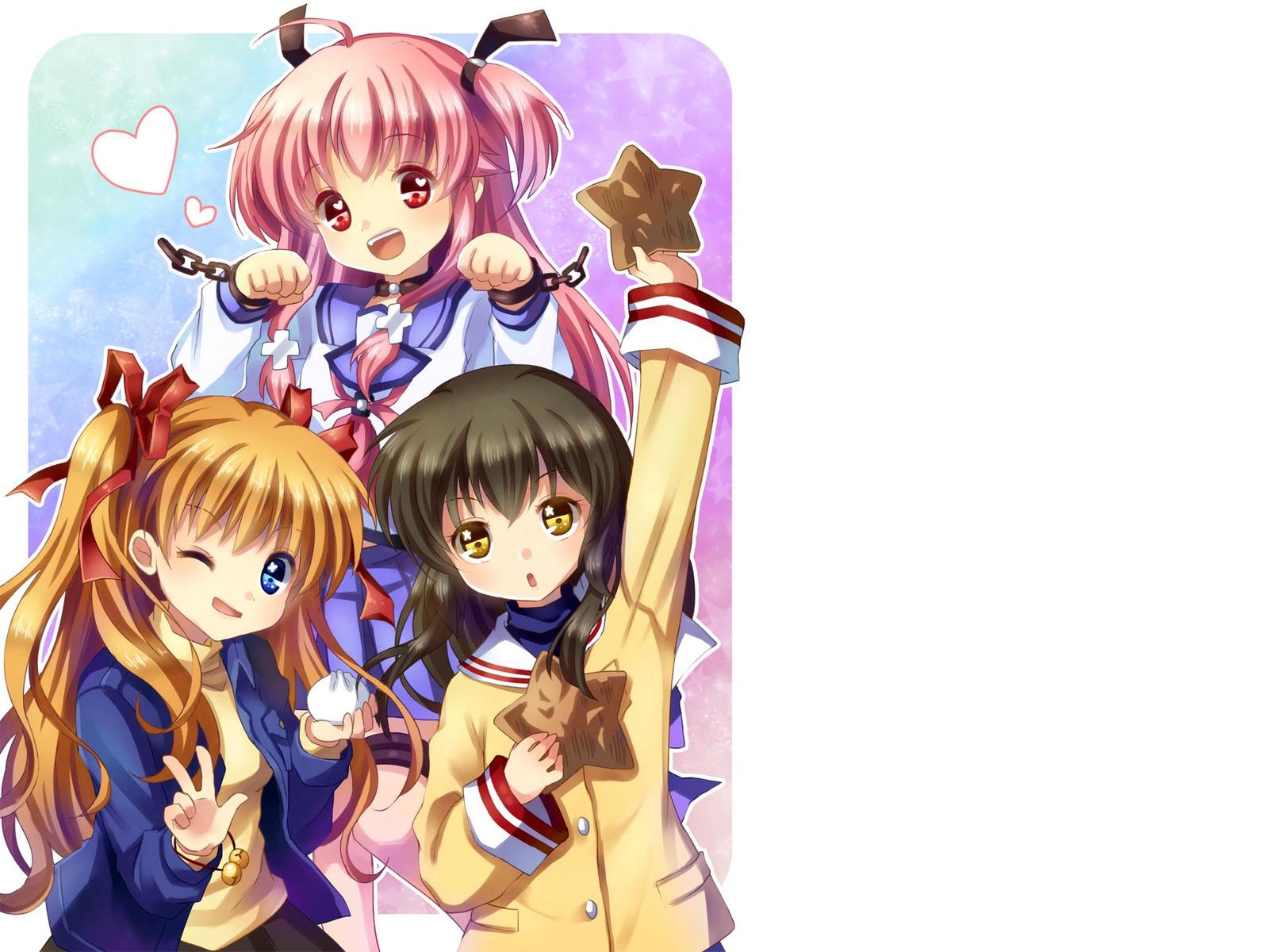 Cute Anime Girls Star Cookies Wall Art