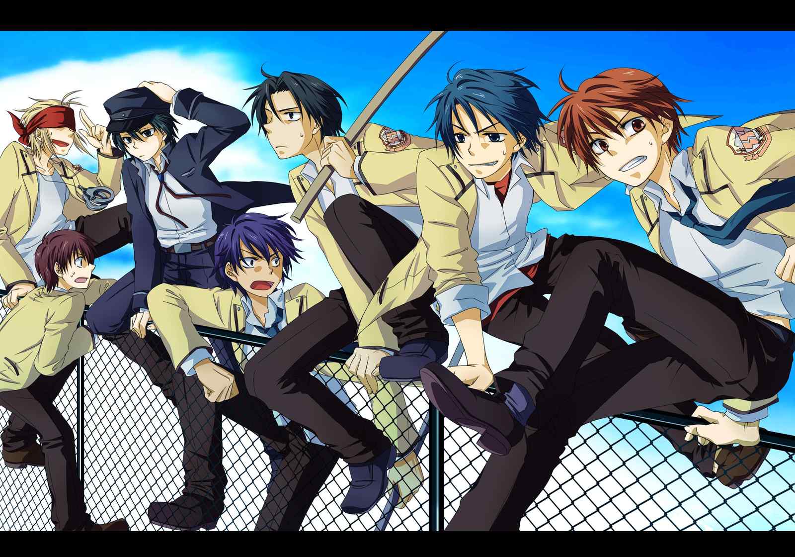 Dynamic Anime Group Pose Wall Art