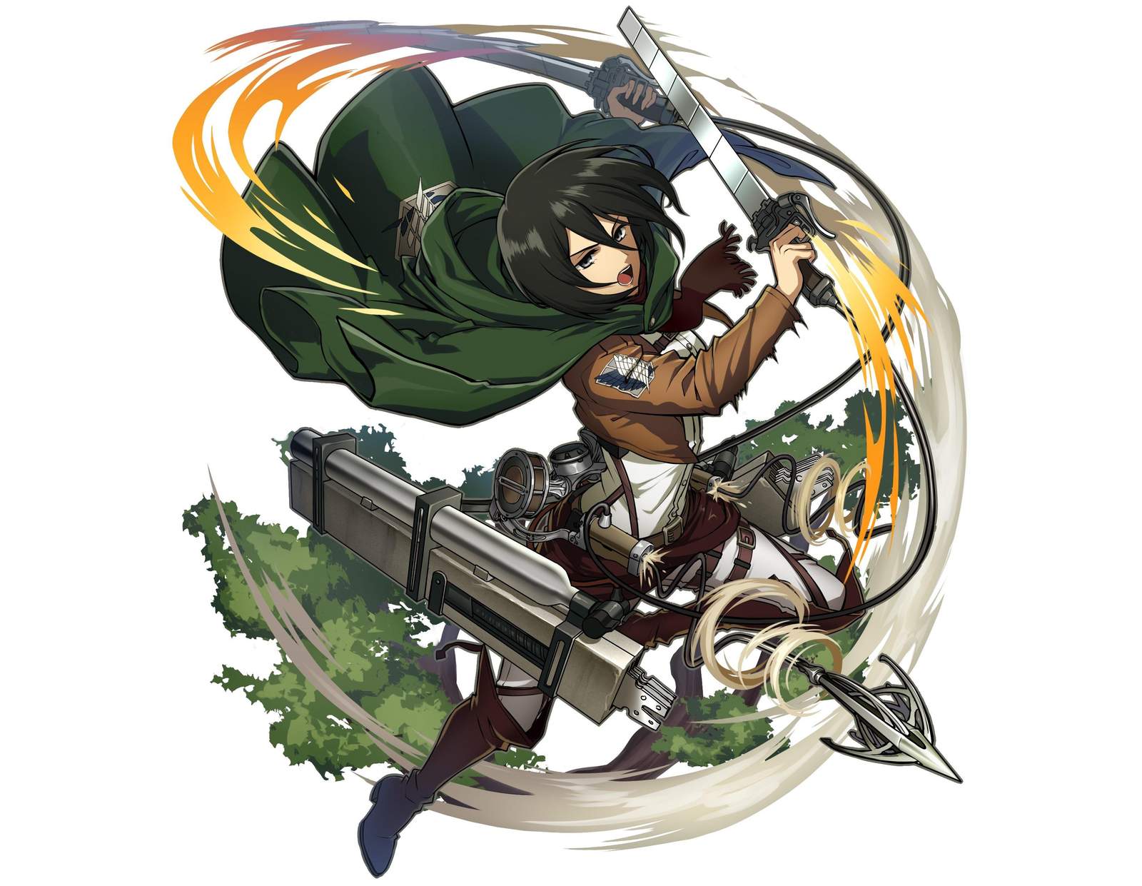 Mikasa Ackerman Action Pose Anime Wall Art