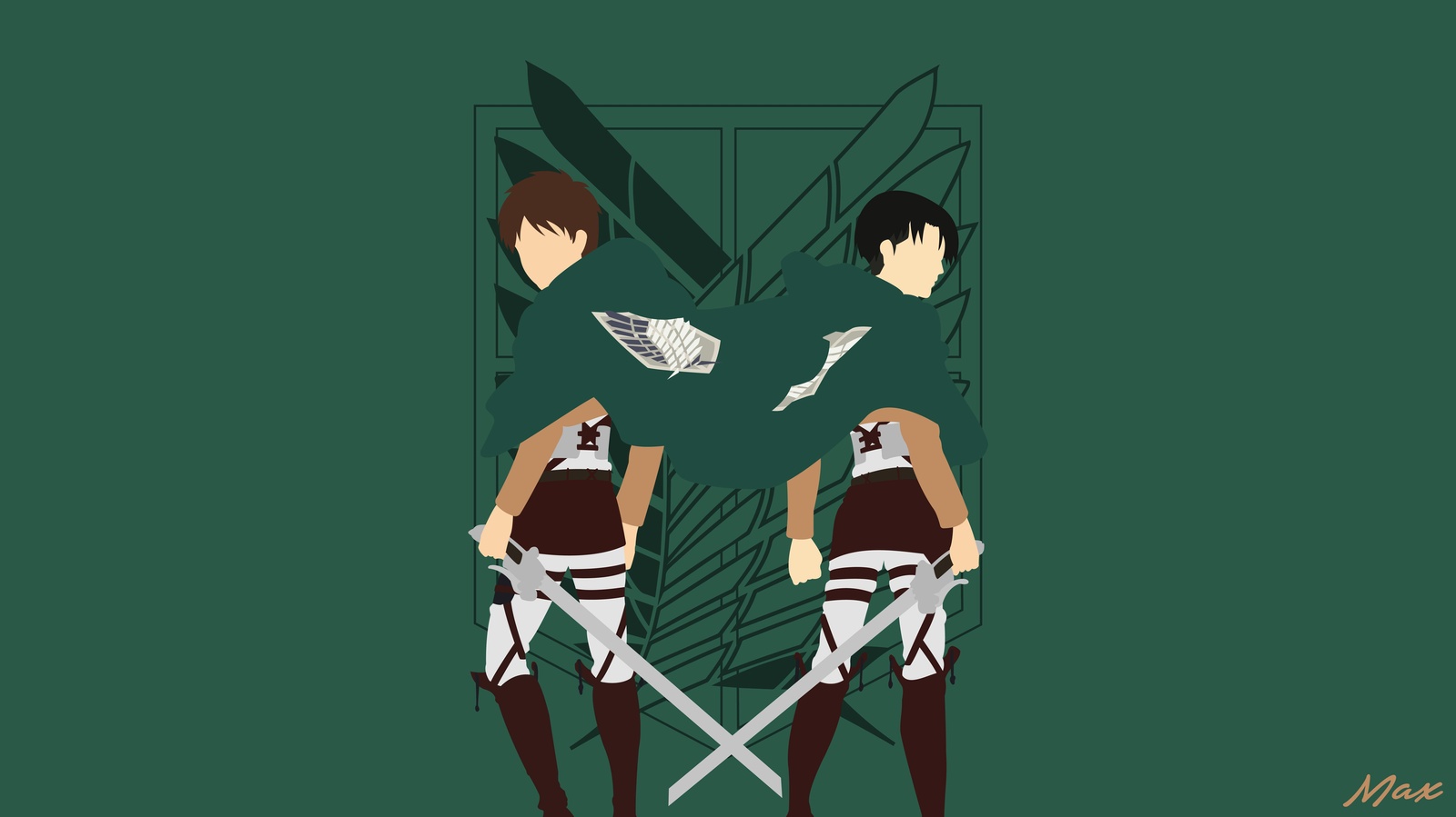 Attack on Titan Eren Levi Wings Wall Art