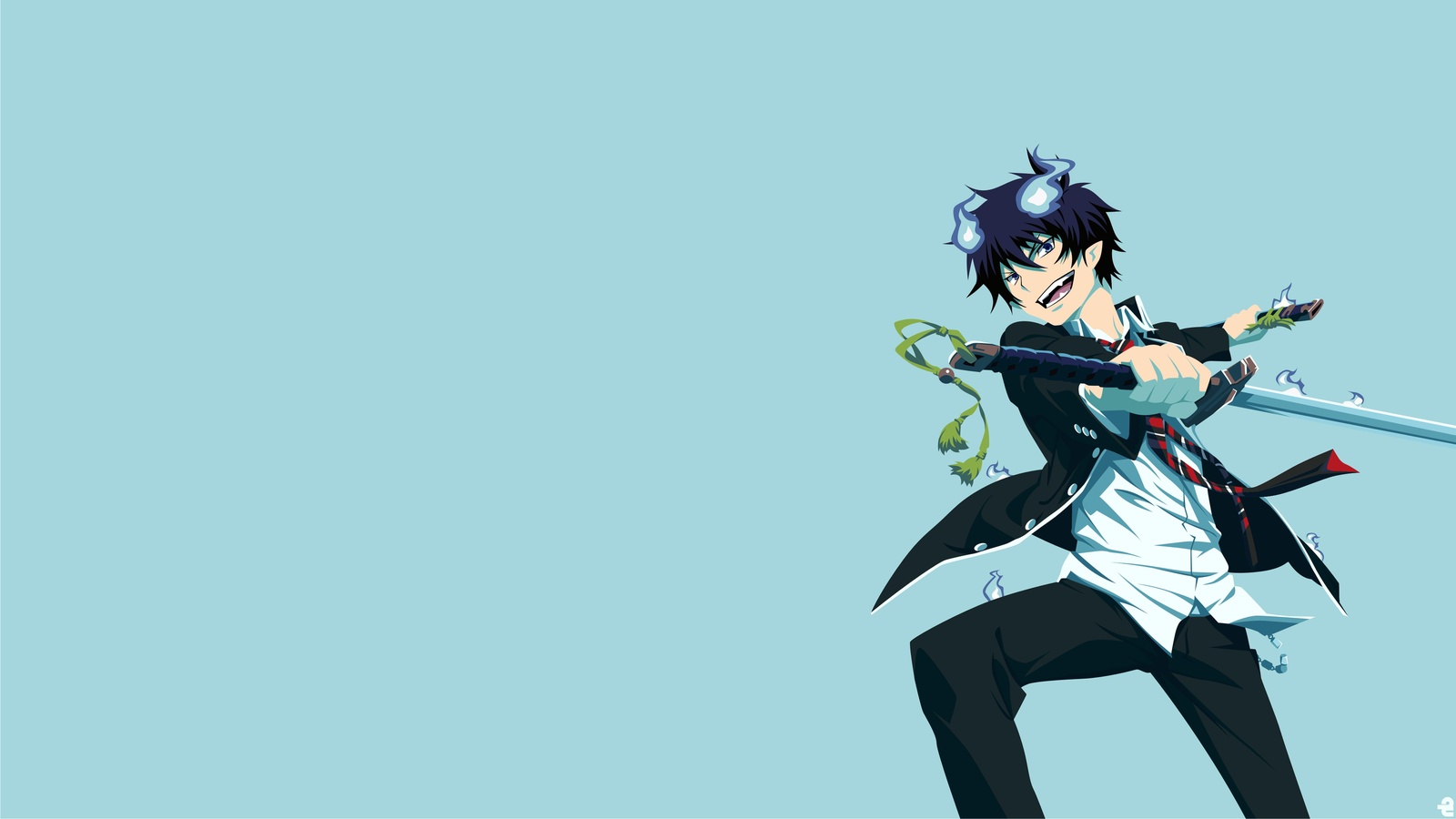 Dynamic Anime Swordsman Blue Exorcist Wall Art