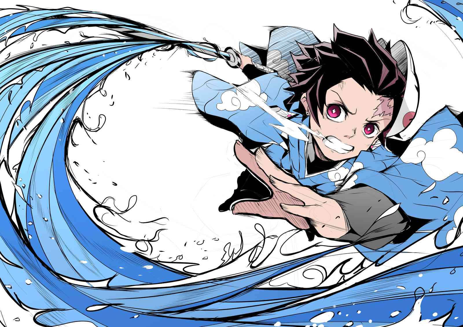 Dynamic Water Breathing Tanjiro Wall Art