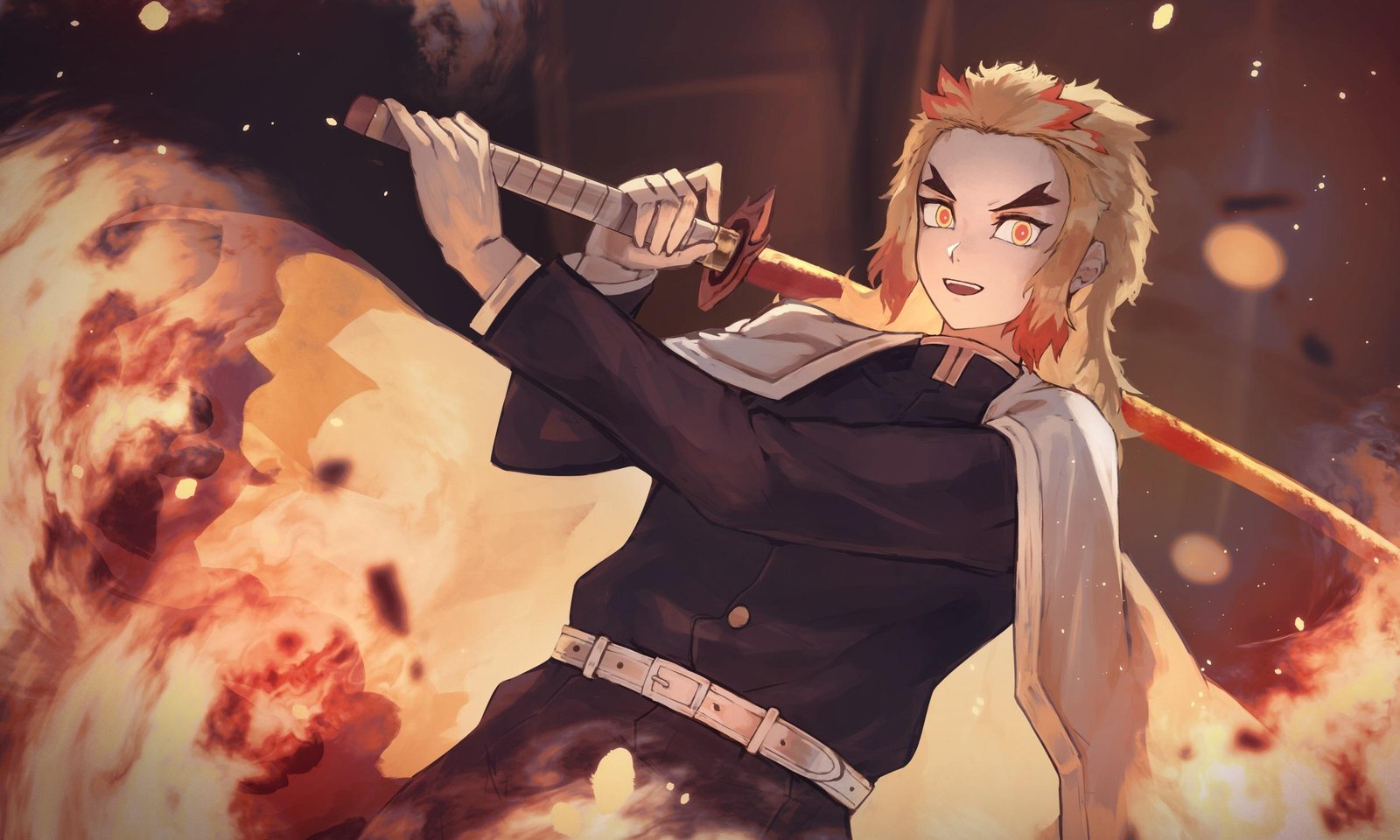 Fiery Demon Slayer Anime Hero Wall Art