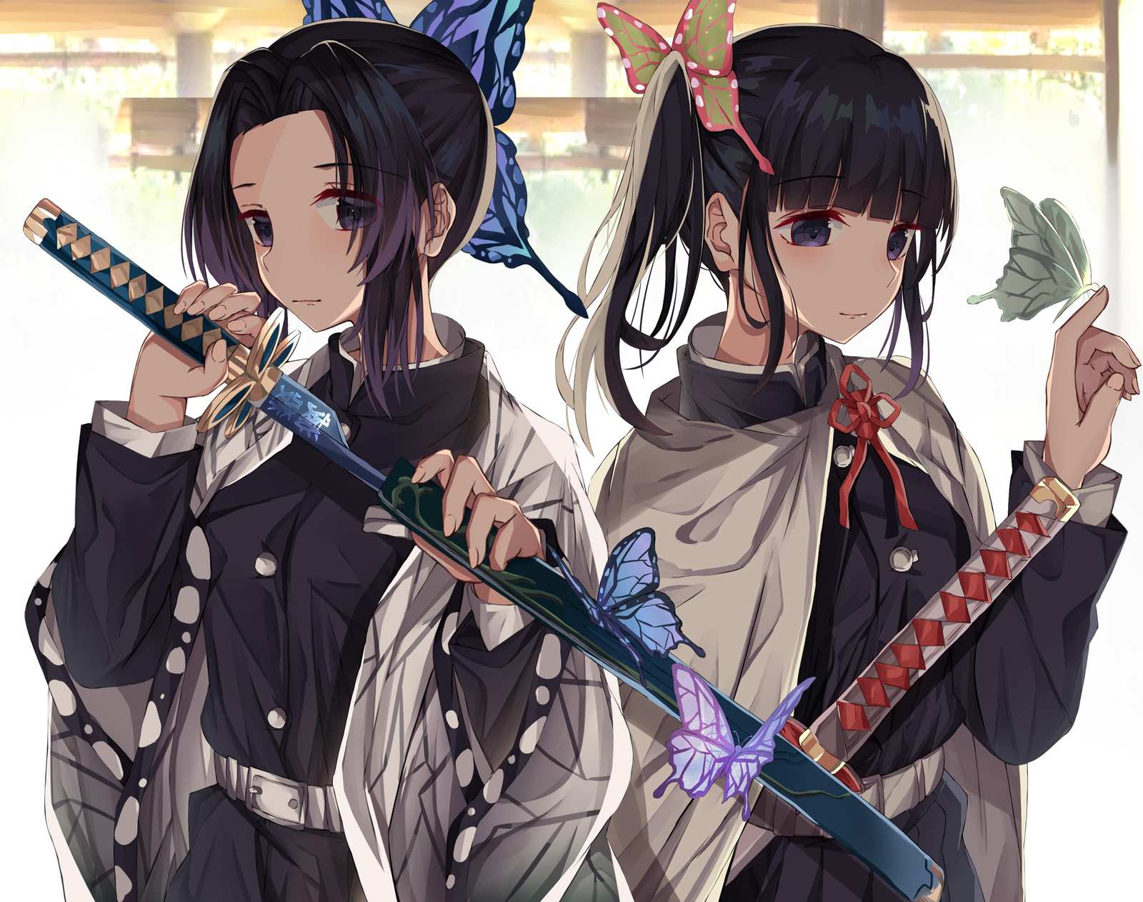 Anime Butterfly Duo Katana Wall Art