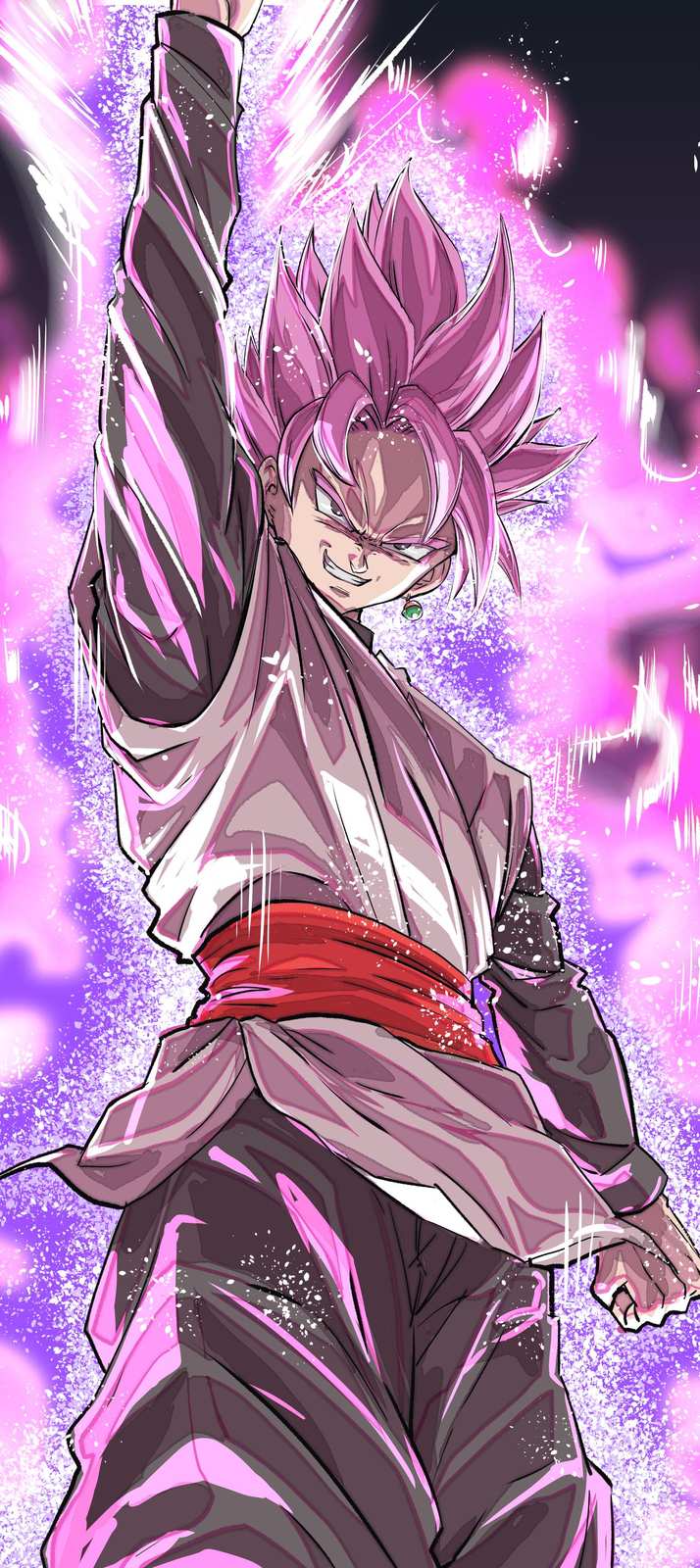 Goku Black Rose Fierce Aura Wall Art