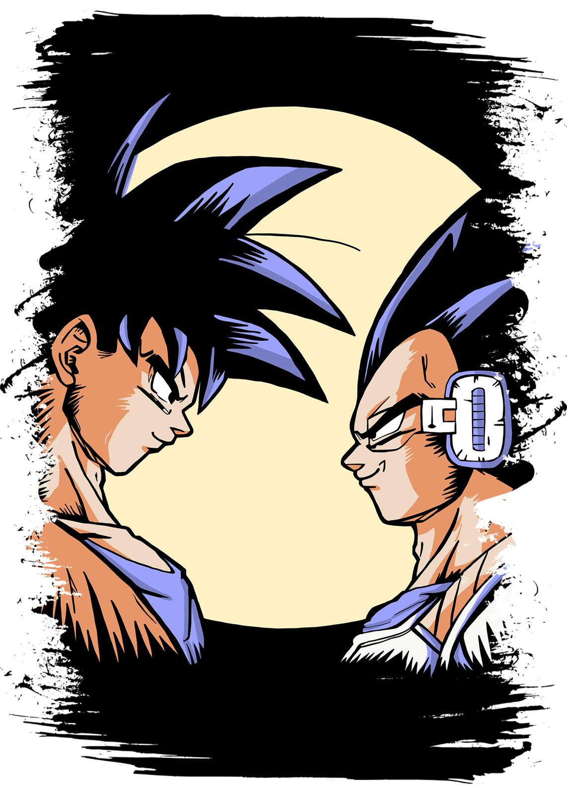 Goku & Vegeta Rivalry Anime Wall Art