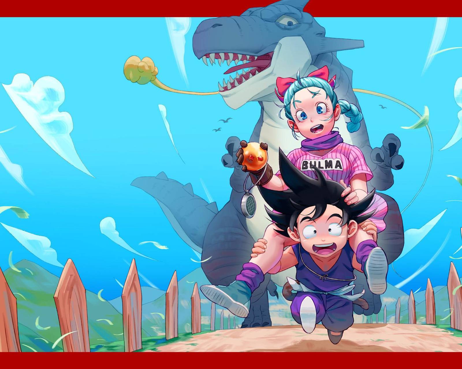 Goku & Bulma Adventure Dragon Ball Wall Art