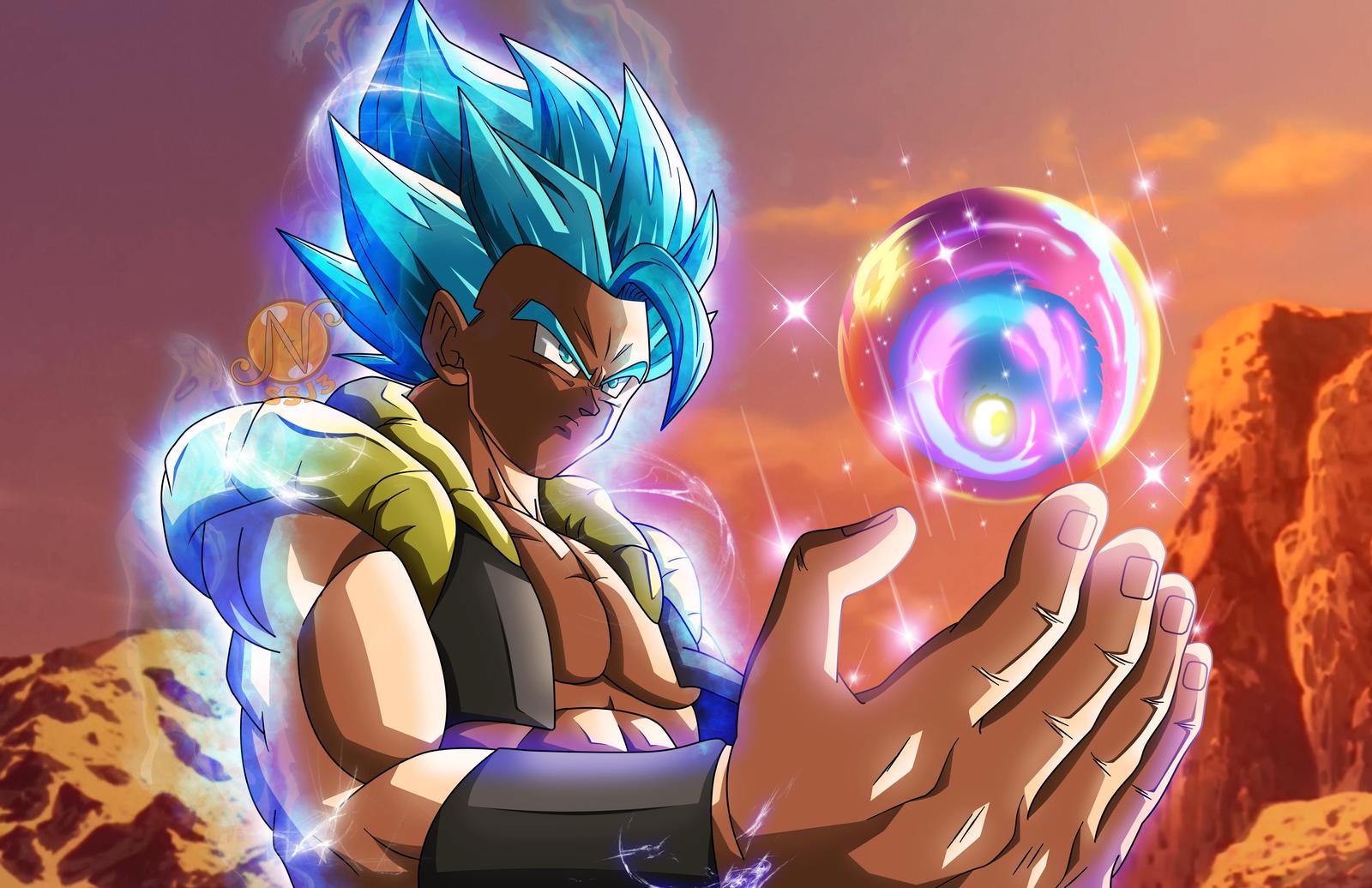 Gogeta Super Saiyan Blue Energy Sphere Wall Art