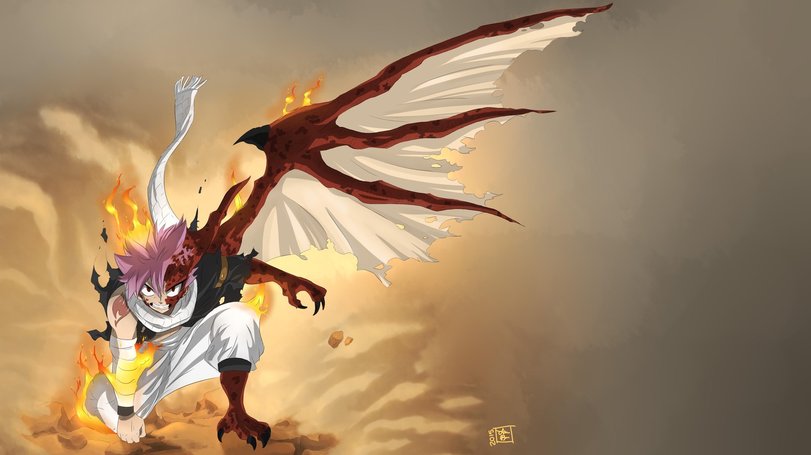 Dragon Slayer Natsu Fiery Dragon Force Wall Art