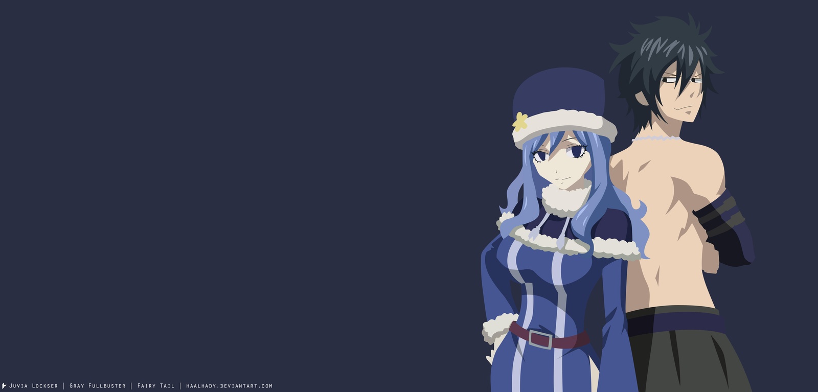 Fairy Tail Juvia Gray Couple Minimalist Wall Art