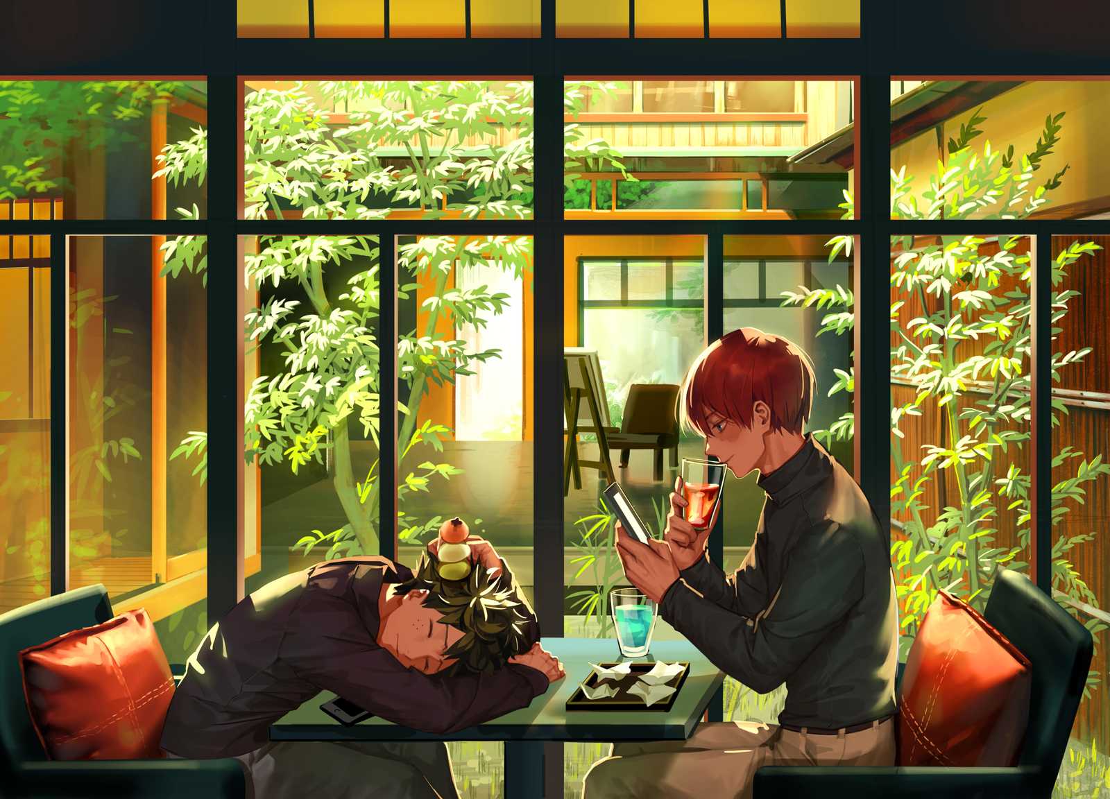 Serene Anime Duo Afternoon Wall Art