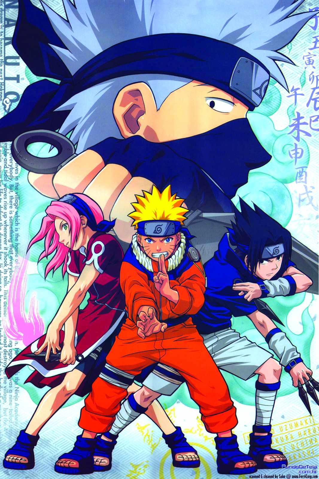 Naruto Team 7 Dynamic Pose Wall Art
