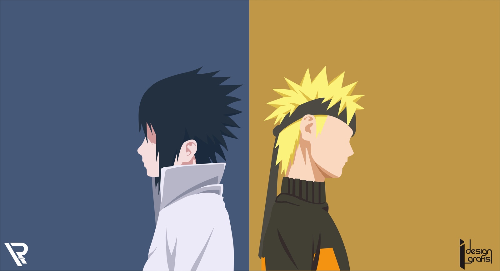 Naruto & Sasuke Minimalist Anime Wall Art
