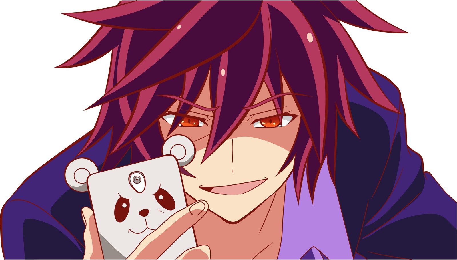 Anime Character with Panda Phone Wall Art