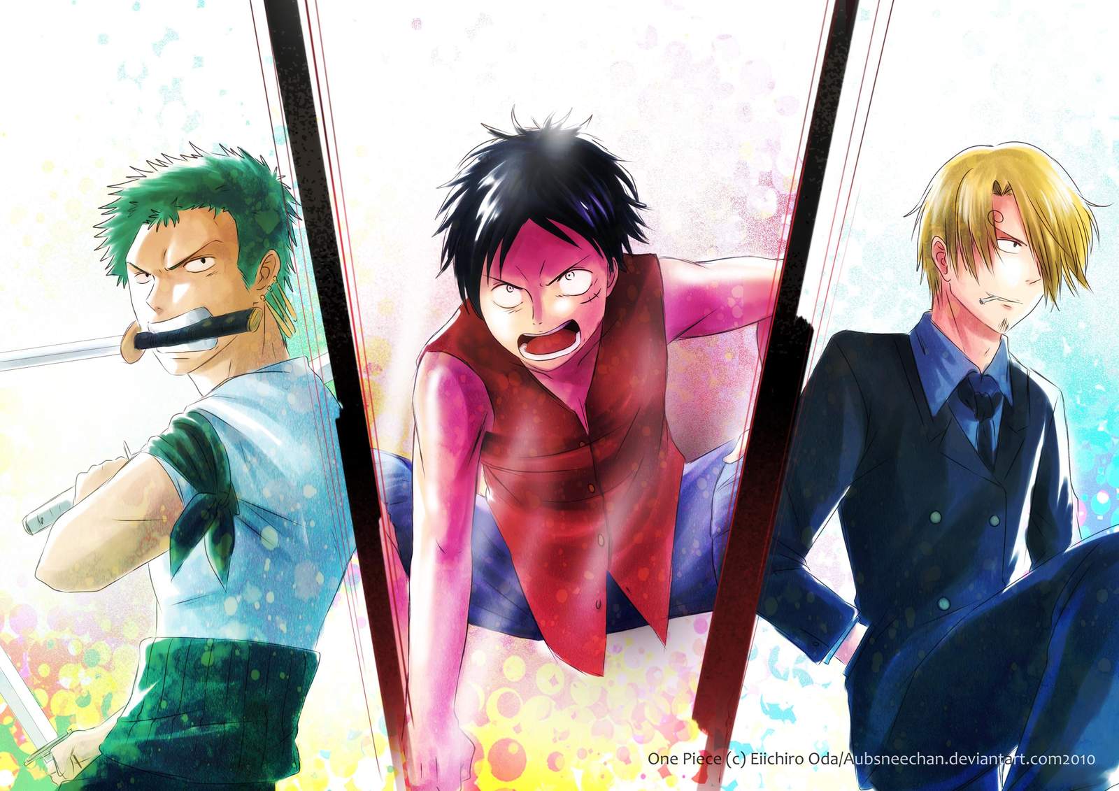 One Piece Zoro Luffy Sanji Dynamic Wall Art