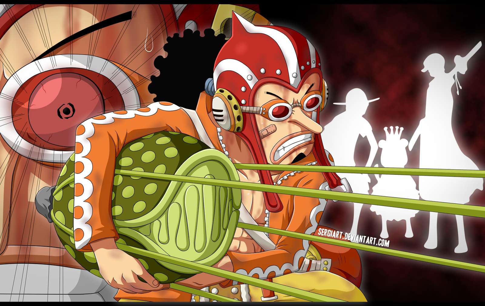 Dynamic Usopp Action Pose Wall Art
