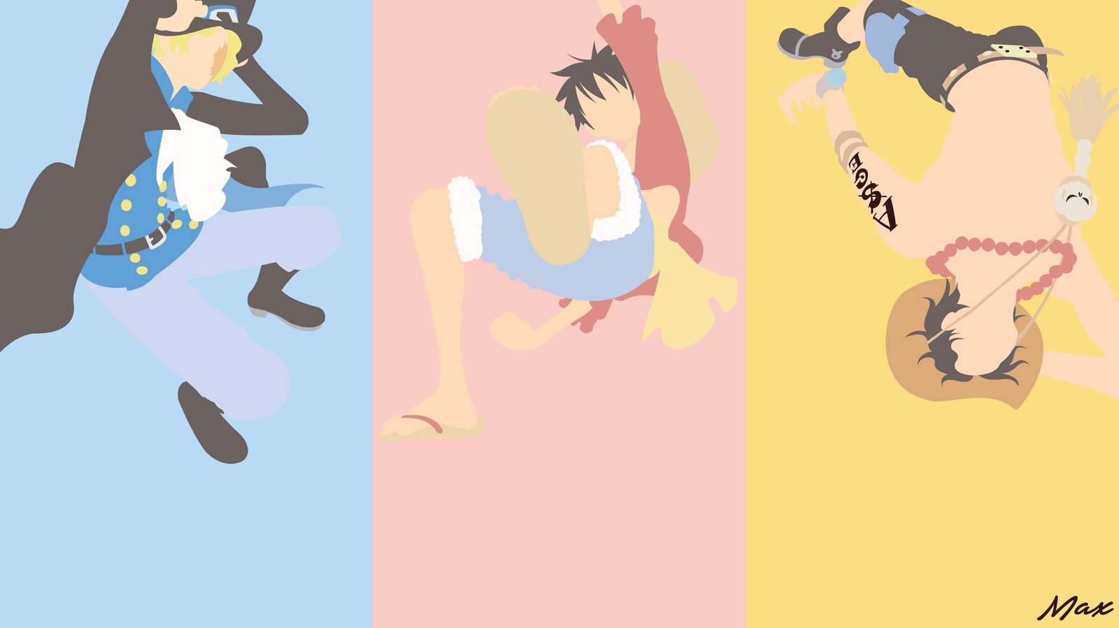 Anime Trio "Brothers" Minimalist Wall Art