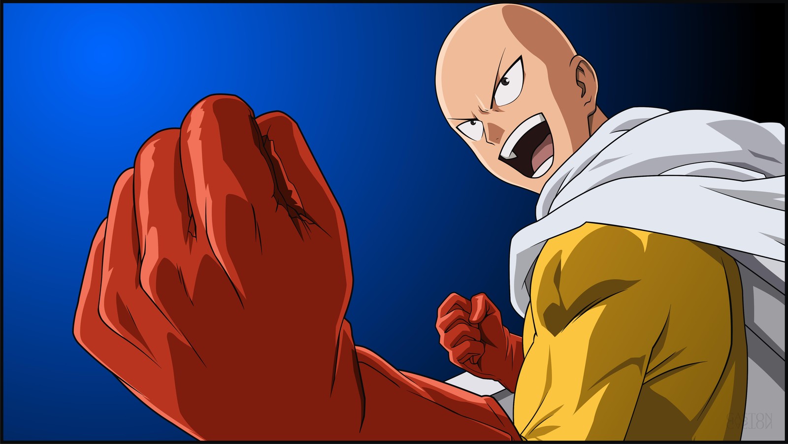 Saitama Punch Anime Wall Art