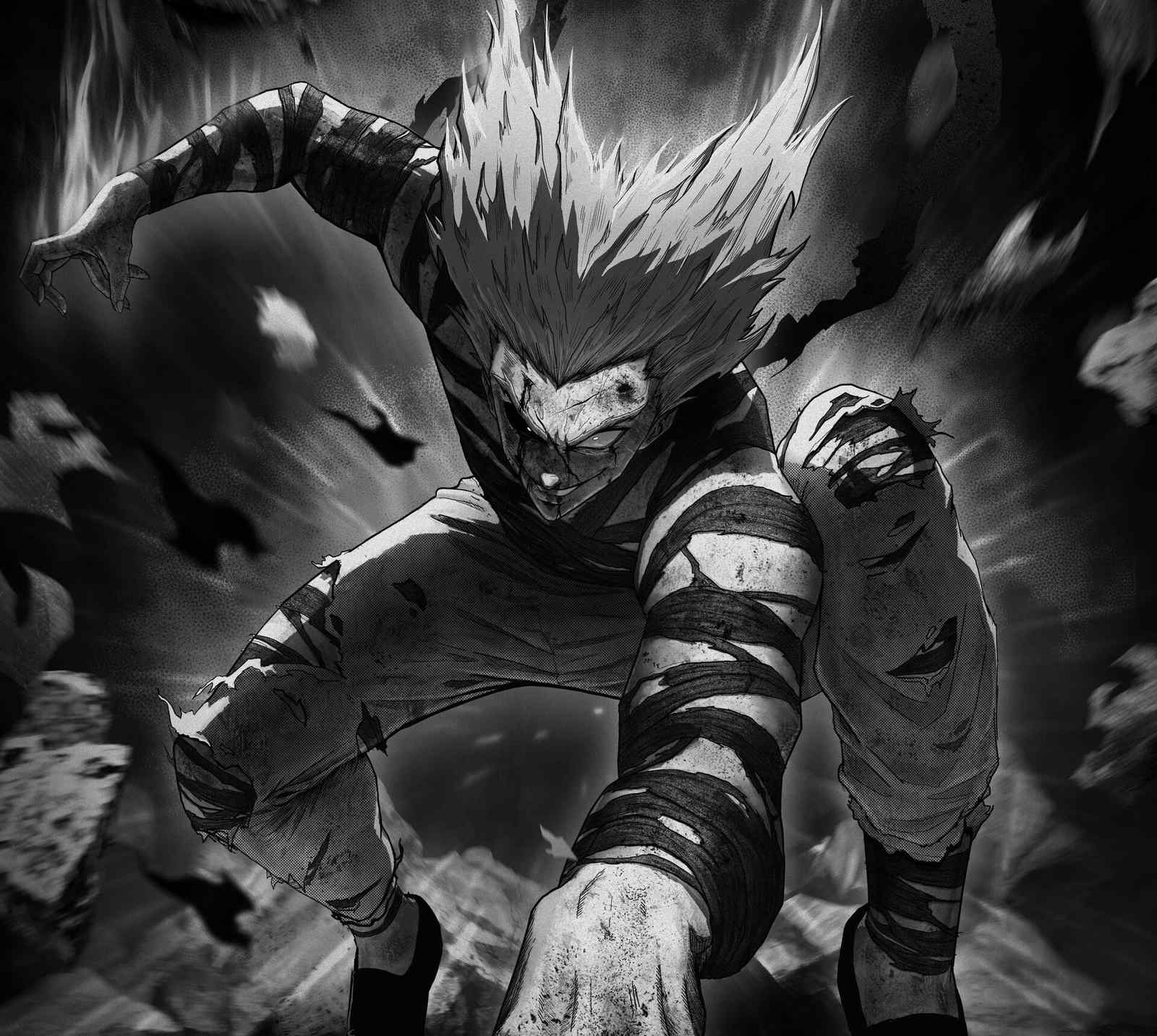 Intense Garou Pose Anime Wall Art