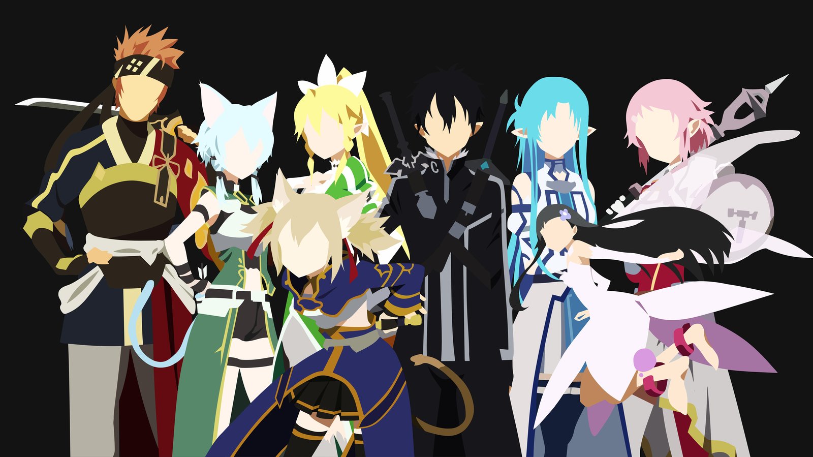 Anime Character Montage Minimalist Wall Art