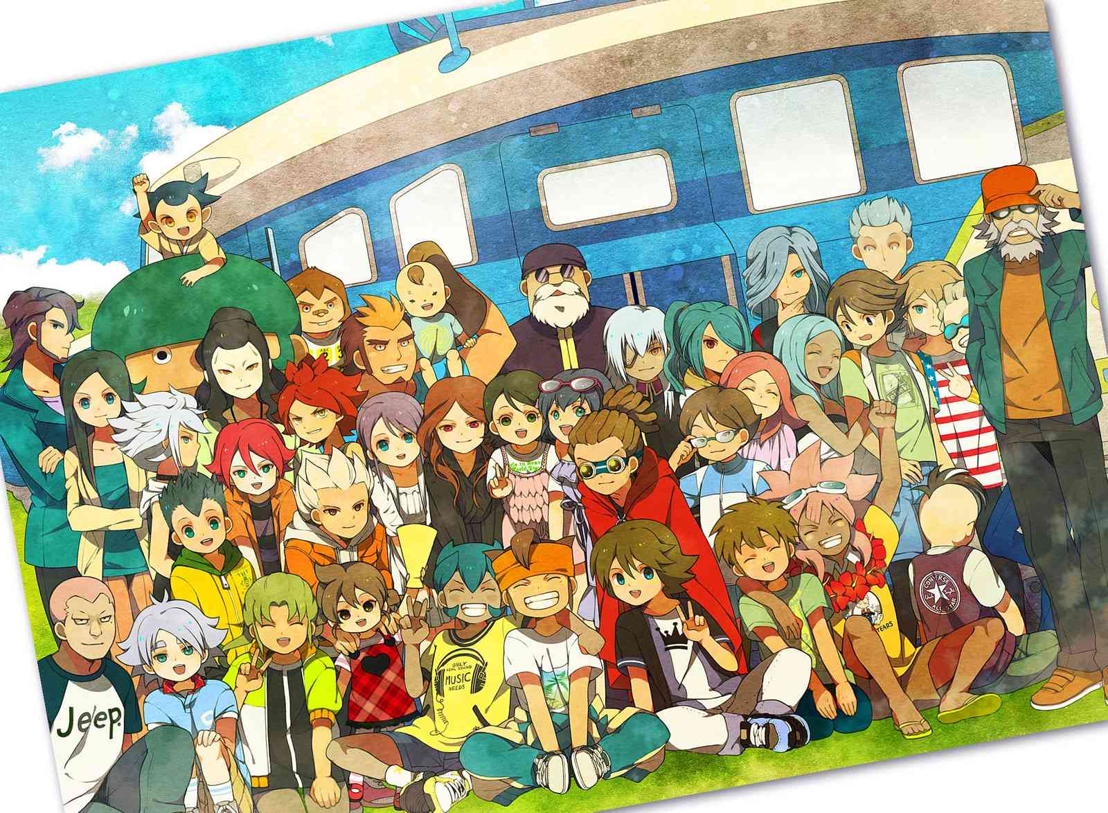 Vibrant Anime Team Gathered Wall Art