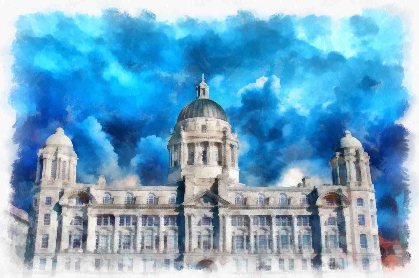 Dramatic Skyscape of Historic Building Wall Art