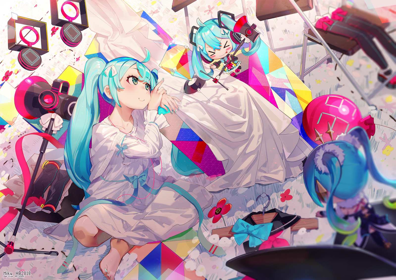 Vibrant Anime Miku Duo Wall Art