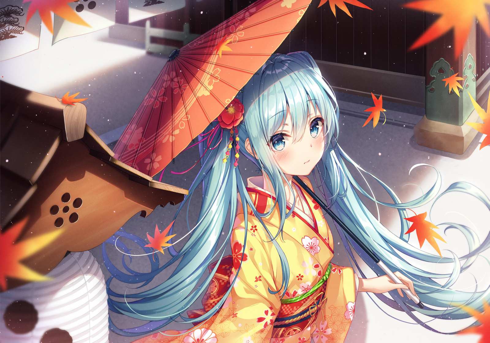 Anime Girl Autumn Serenity Wall Art