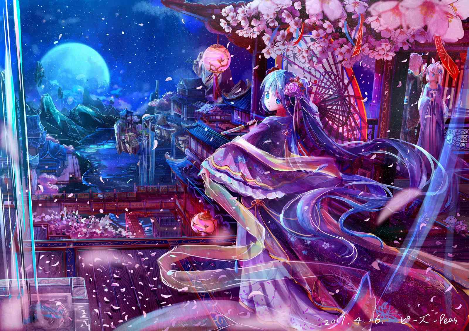 Enchanting Anime Blossom Scenery Wall Art