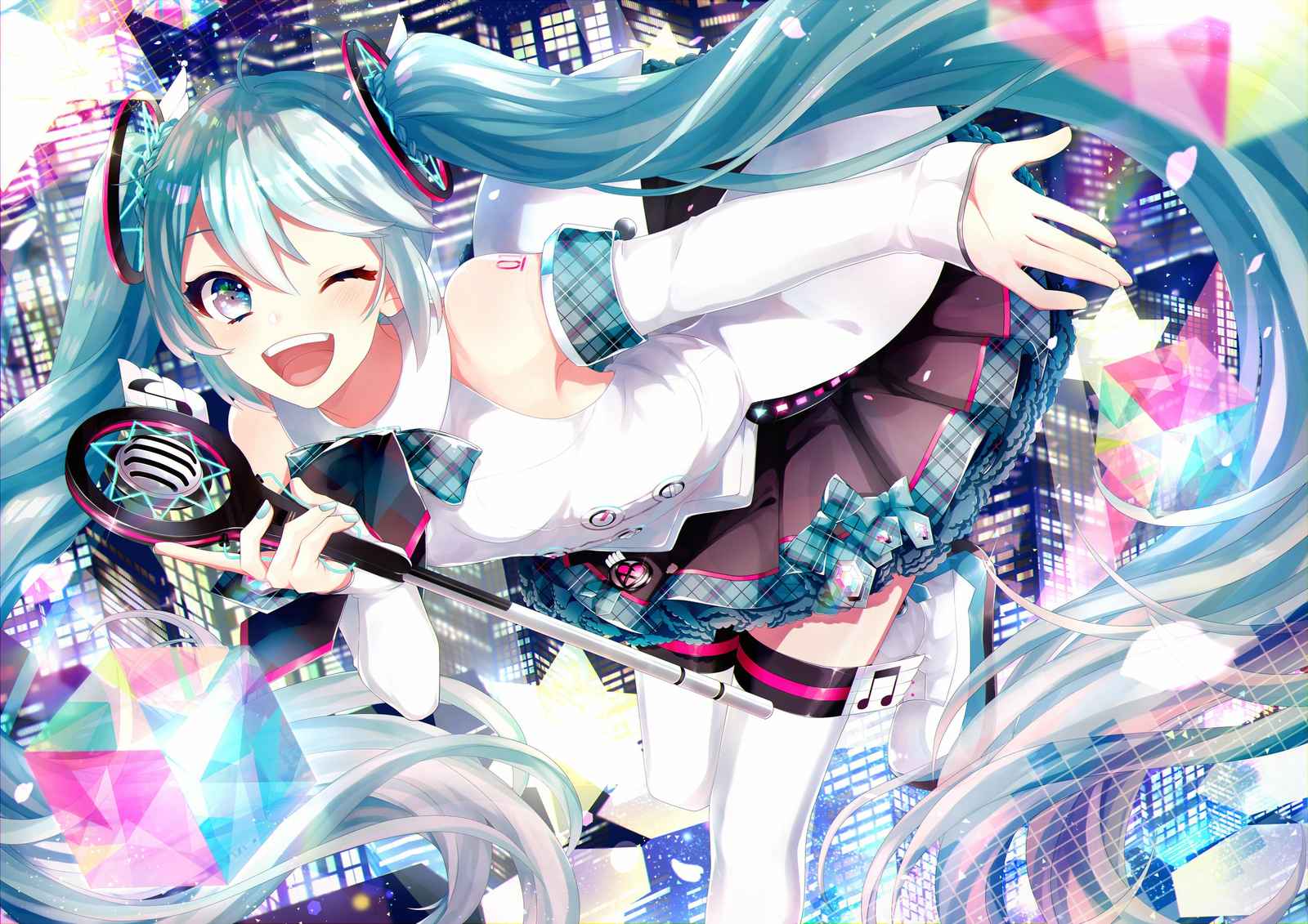 Vibrant Miku Concert Anime Wall Art