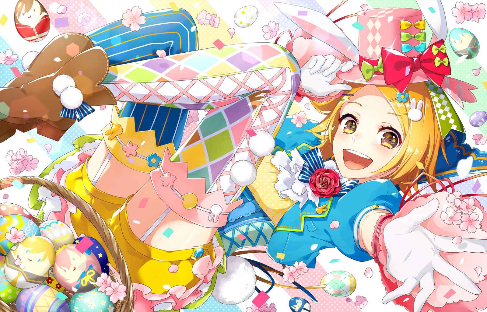 Happy Easter Anime Girl Wall Art