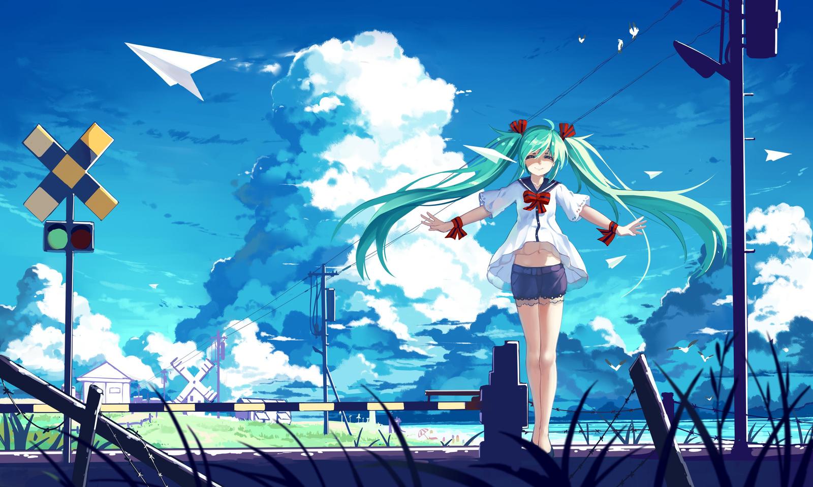 Anime Girl Sky Dream Wall Art