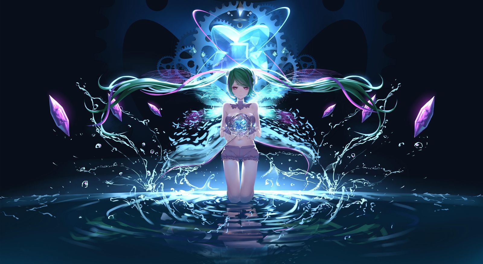 Mystical Fairy Crystal Anime Wall Art