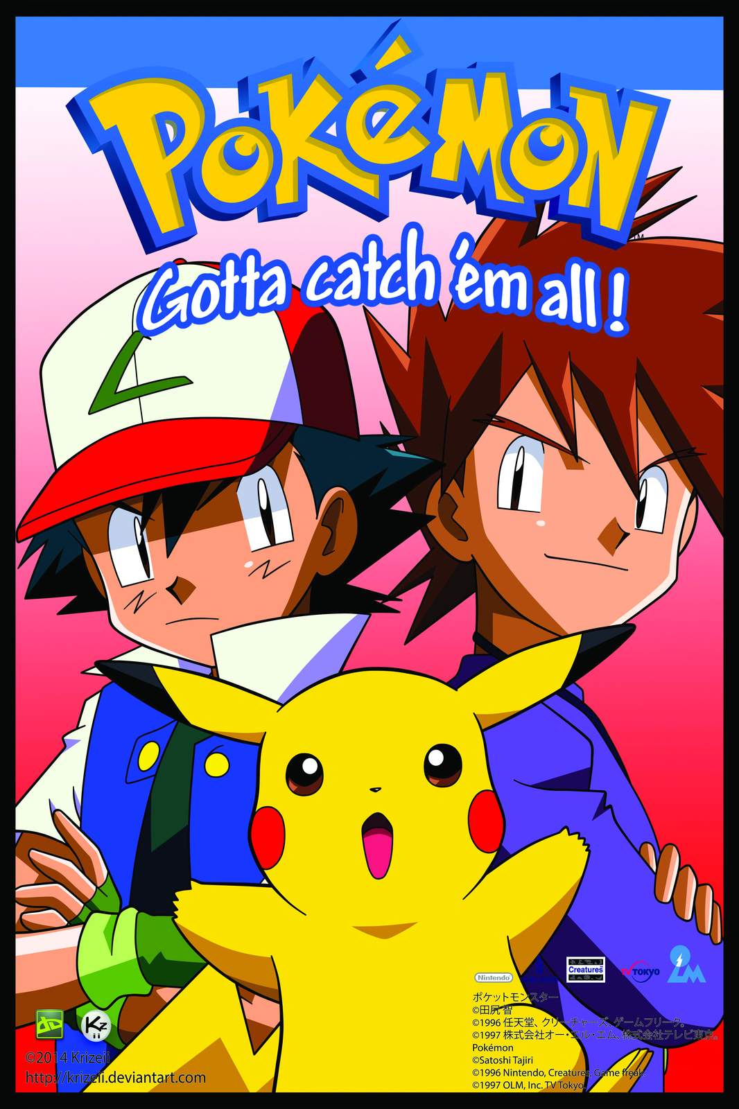 Iconic Pokemon Ash Pikachu Gary Wall Art