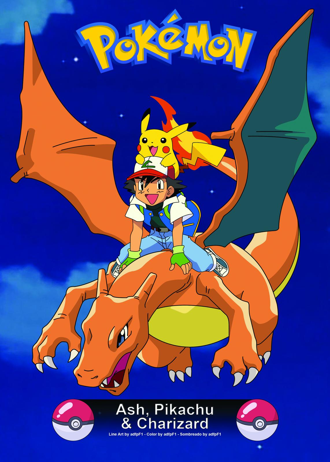 Epic Ash, Pikachu & Charizard Pokemon Wall Art