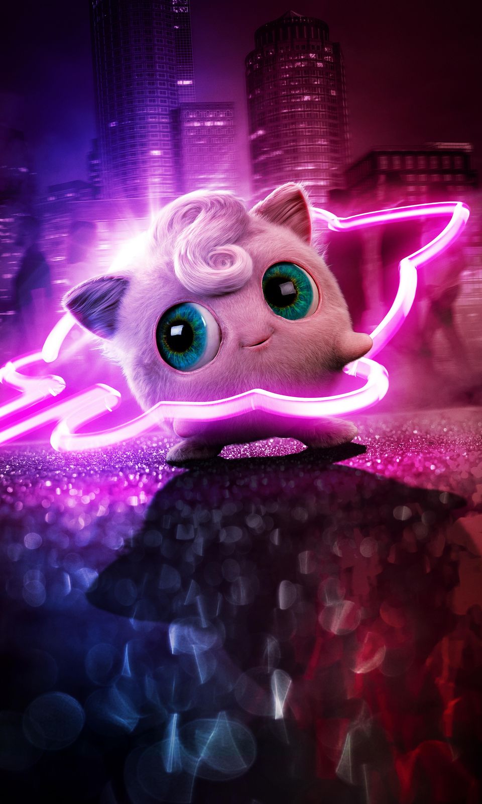 Cute Jigglypuff Neon Glow Wall Art