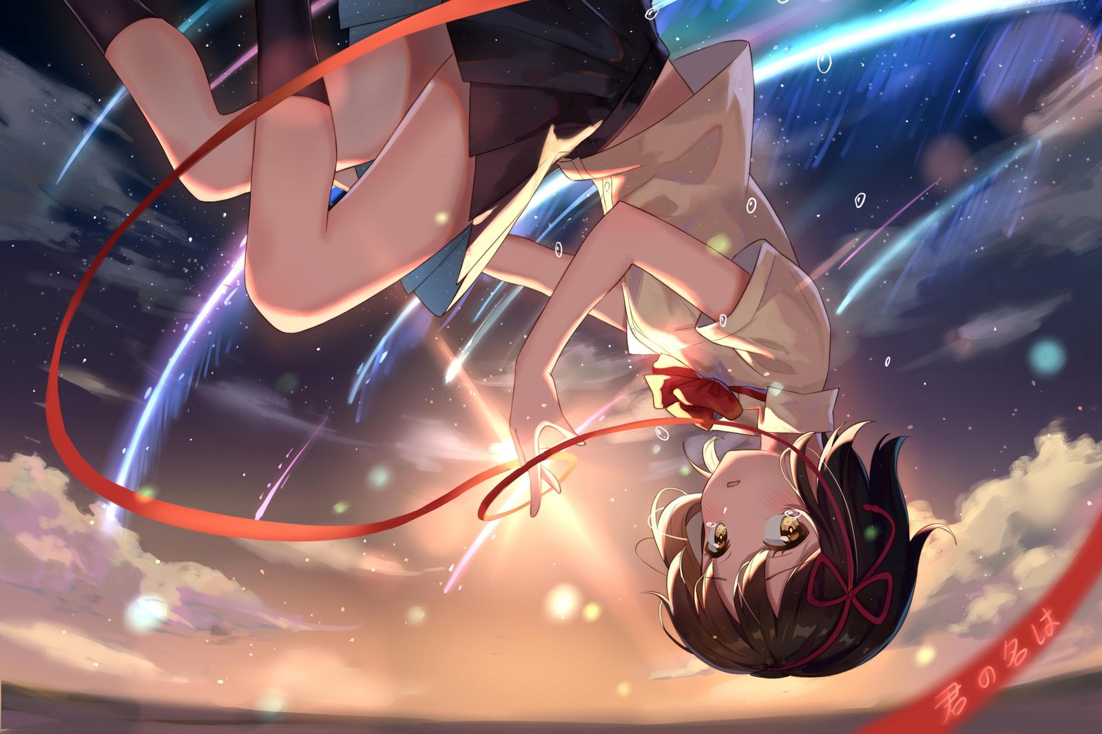 Anime Girl Meteor Shower Wall Art