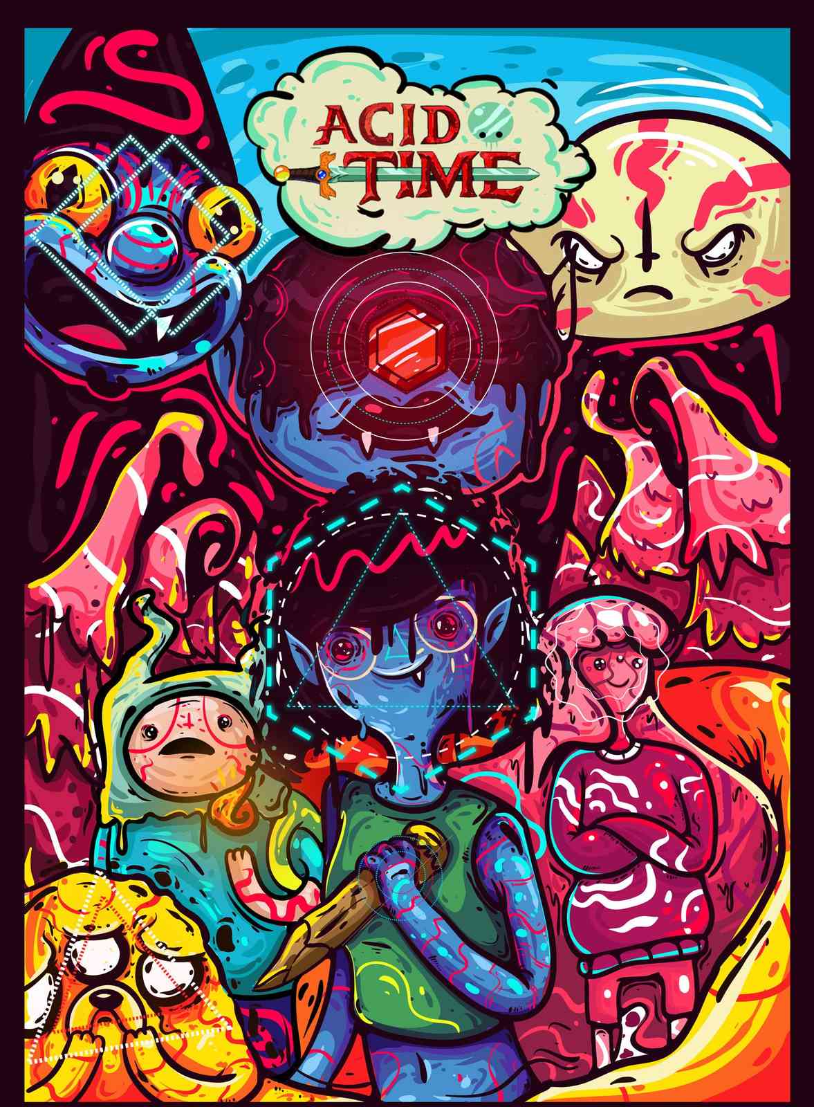 Adventure Time Acid Trip Wall Art