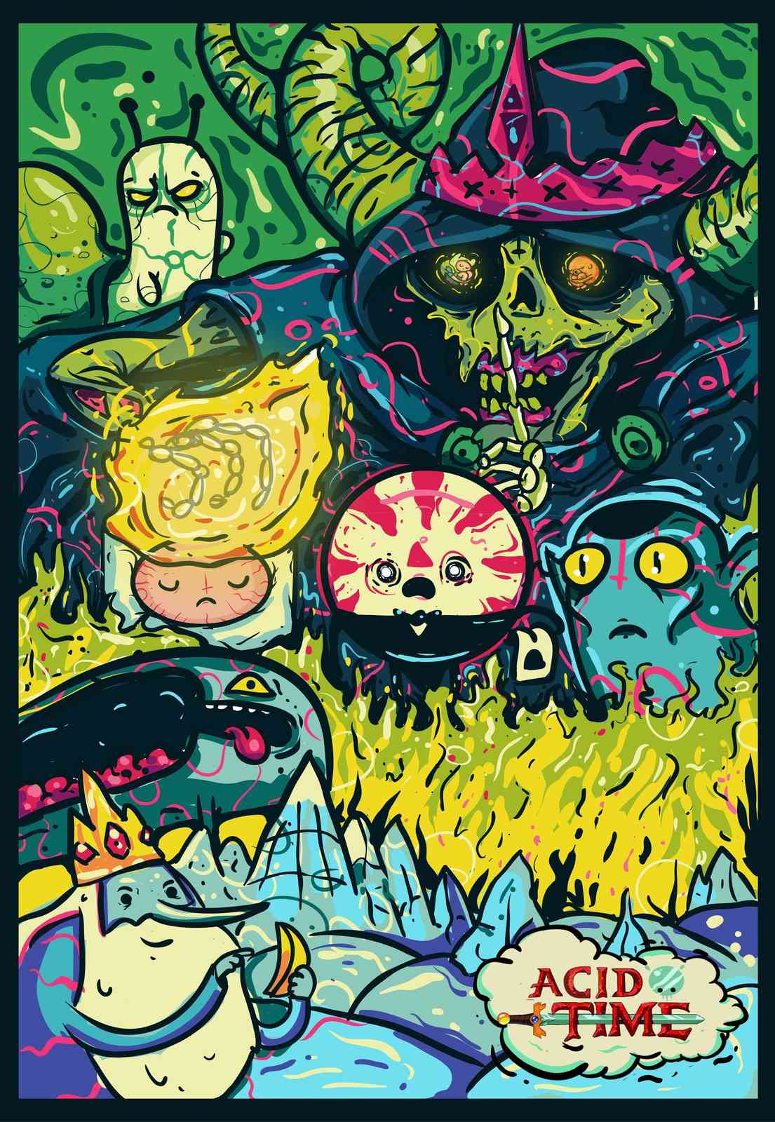 Psychedelic Adventure Time Wall Art
