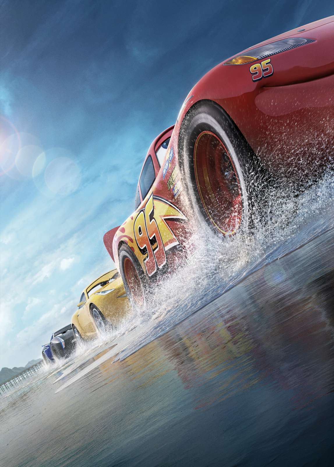 Lightning McQueen Racing Dynamic Action Wall Art