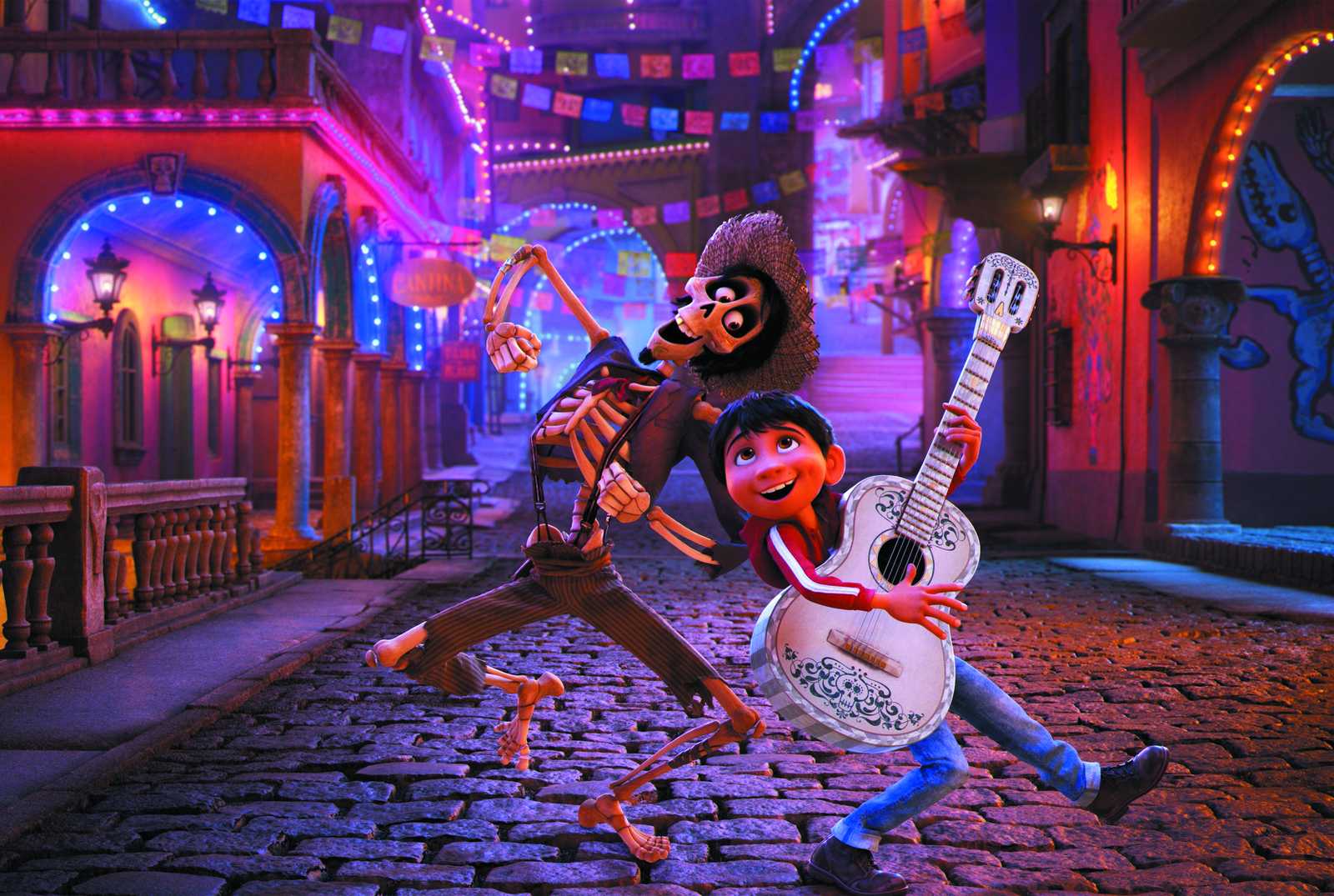 Vibrant Fiesta Skeleton & Boy Guitar Wall Art