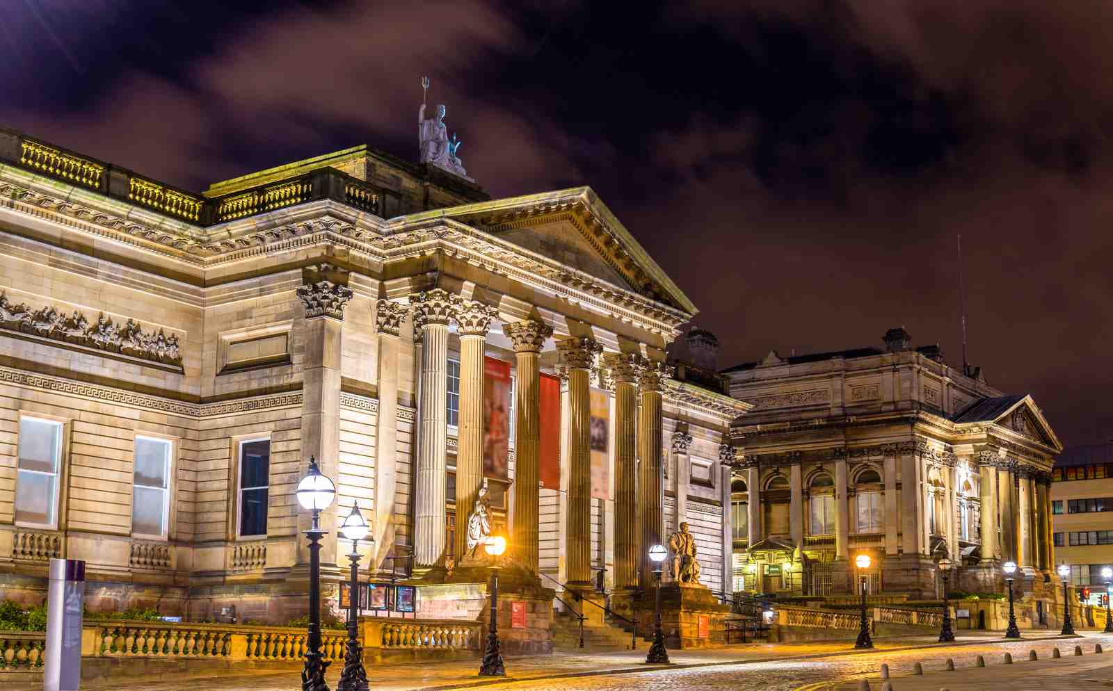 Grand Neo-Classical Building at Night Wall Art