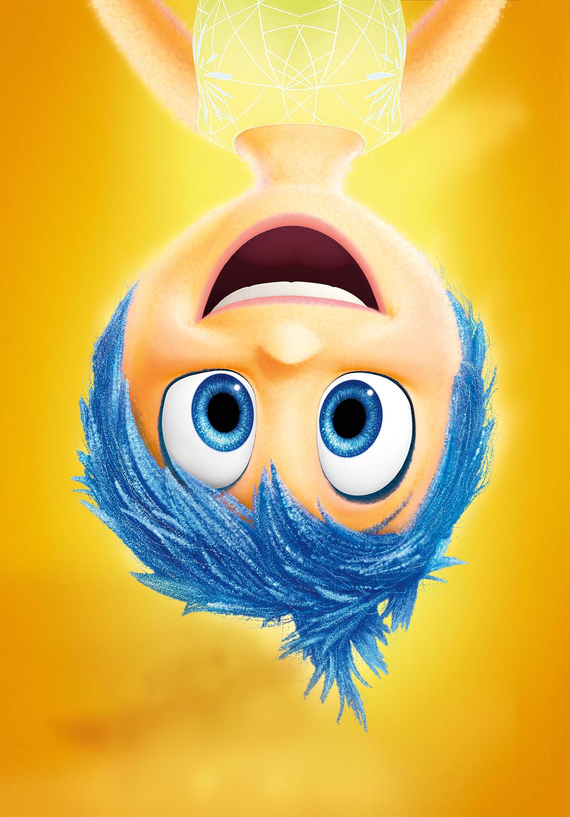 Joyful Blue Haired Character Upside Down Wall Art