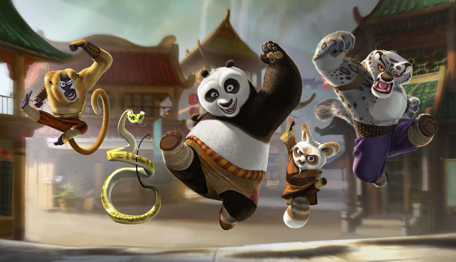 Kung Fu Panda Friends Action Wall Art