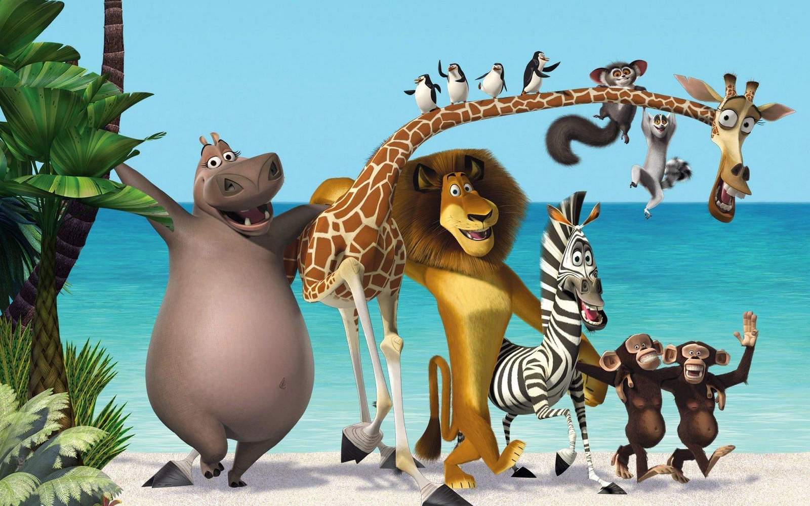 Madagascar Pals Beach Fun Wall Art